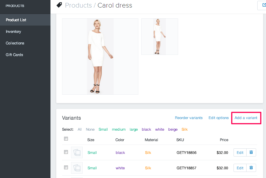 adding product shopify