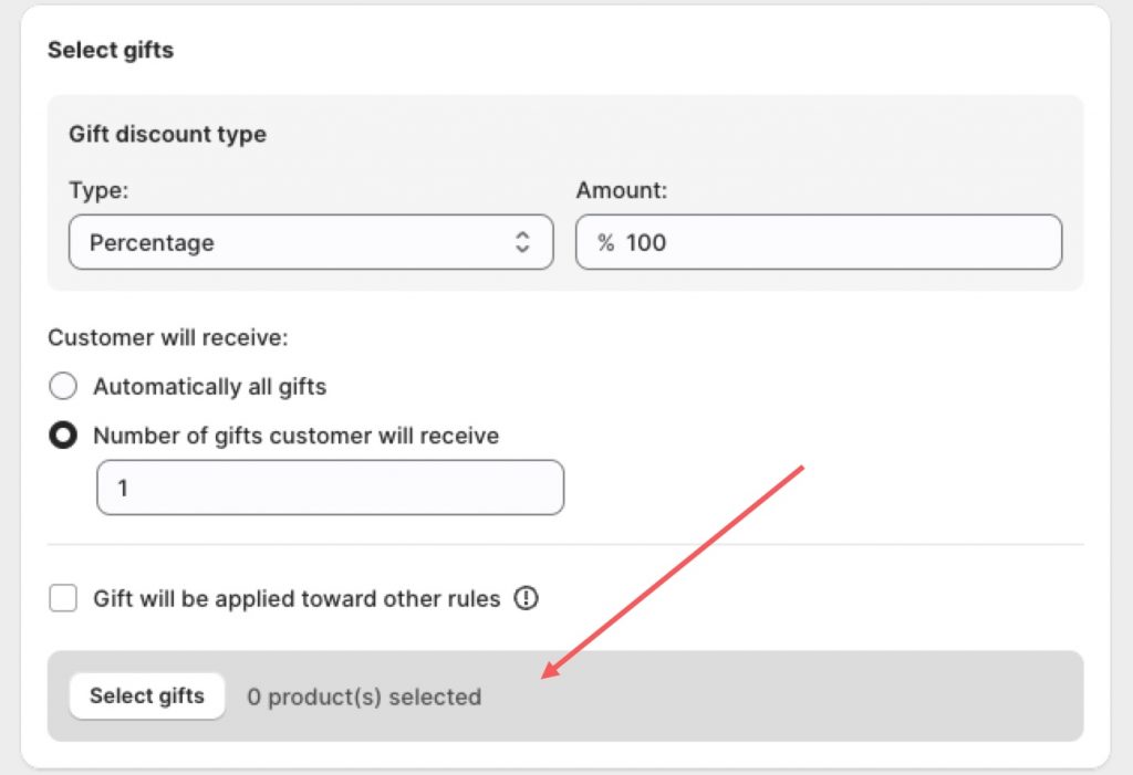 Select the gift in your BOGOS offer