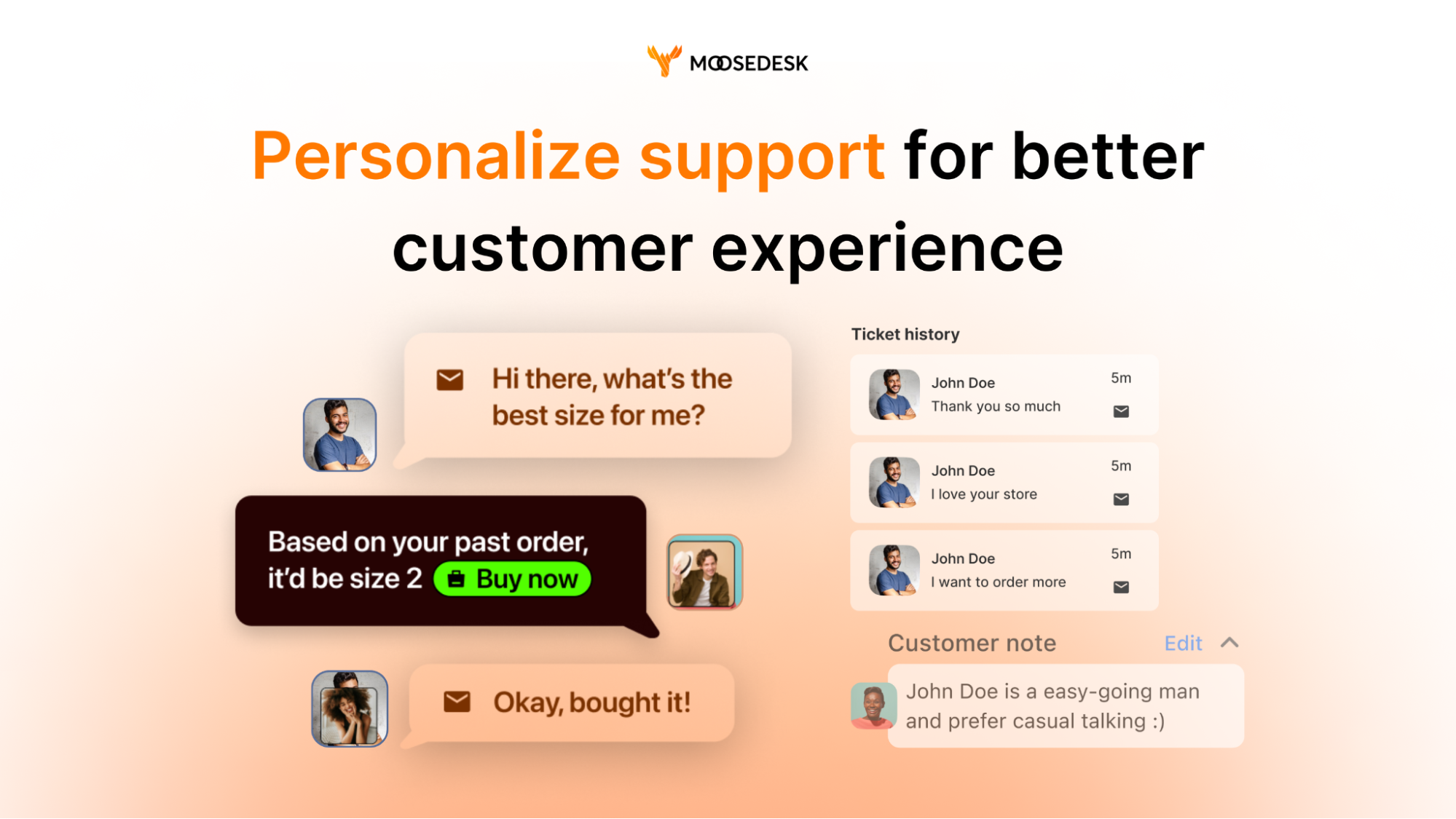 MooseDesk personalized customer support